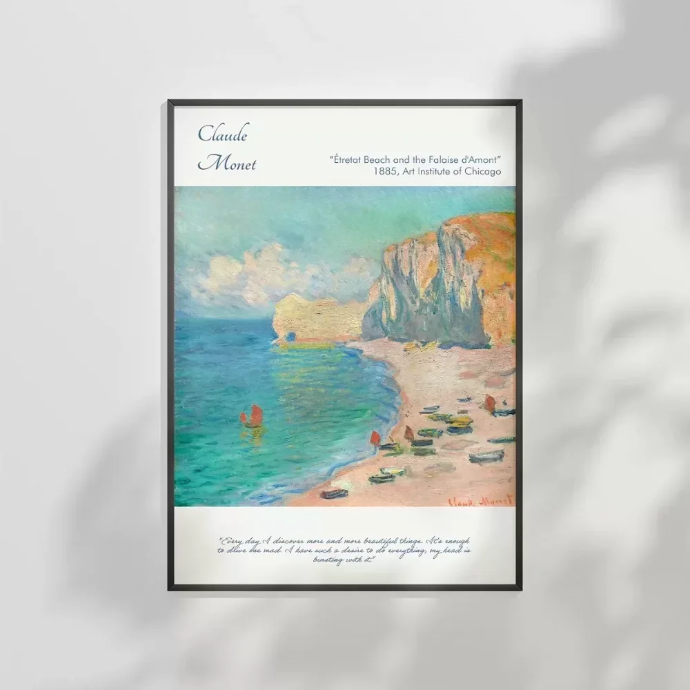 Claude Monet Etretat Kumsalı Poster