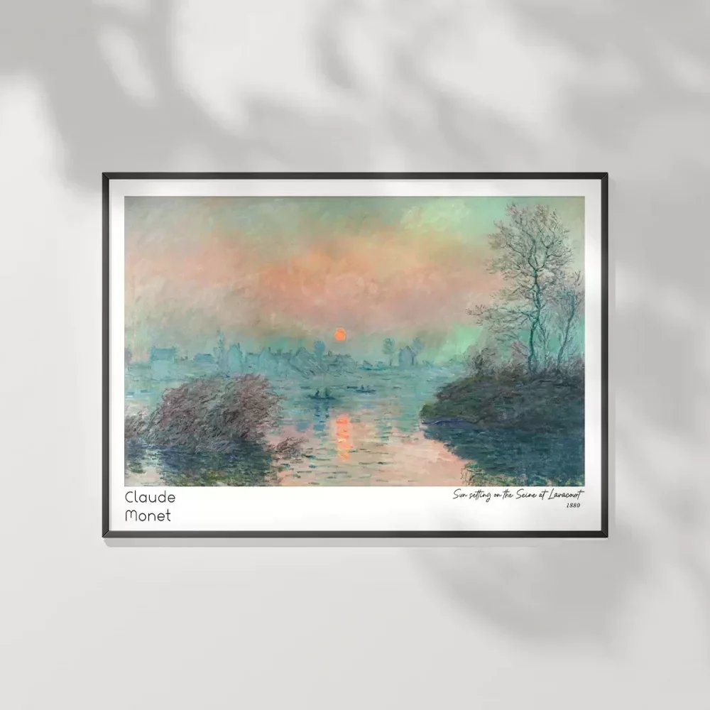 Claude Monet Lavacourtta Seine Nehrinde Gün Batımı Poster