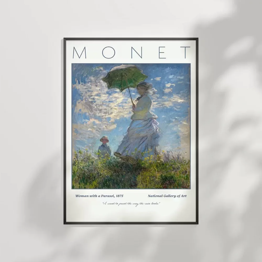 Claude Monet Şemsiyeli Kadın Poster