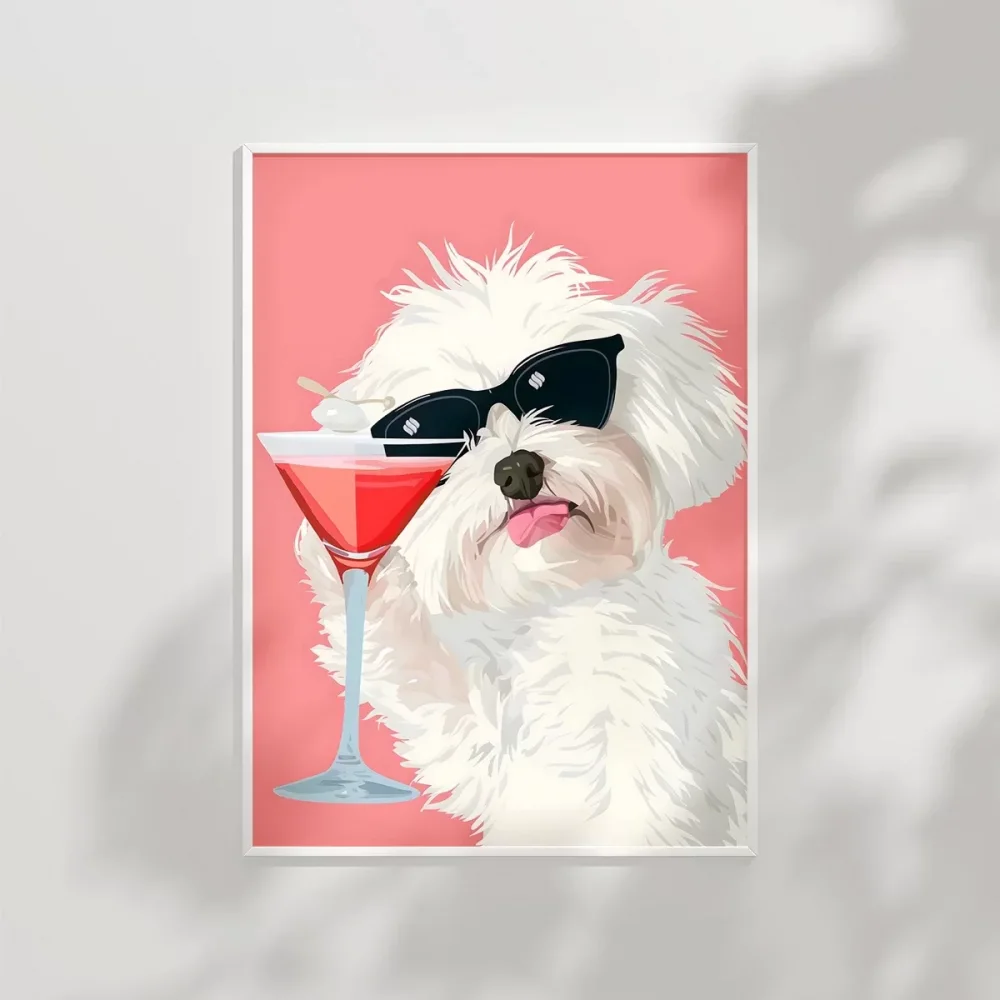 Cool Köpek ve Kokteyl Poster