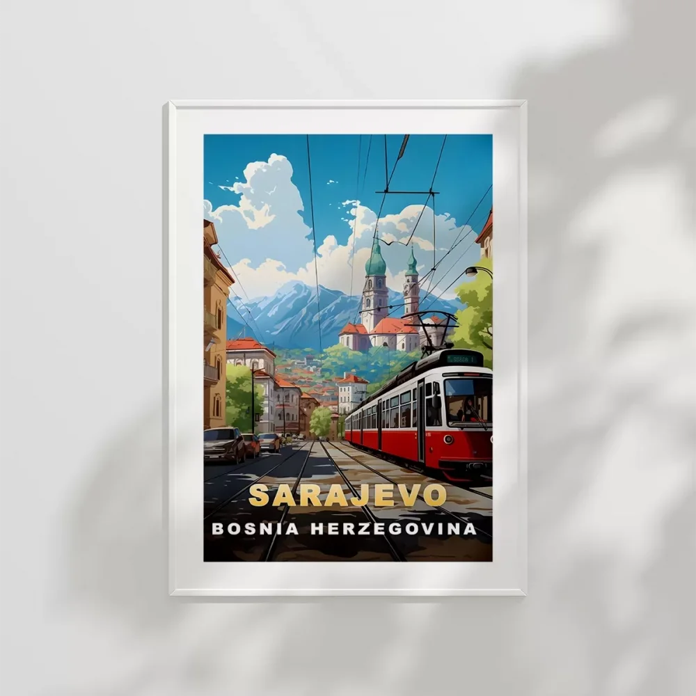 Dağların Gölgesinde Sarajevo Şehir Manzarası Poster