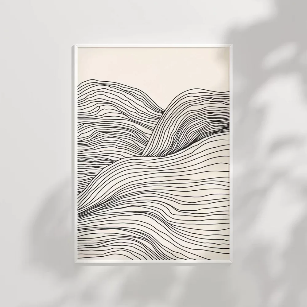 Dalga Formlu Modern Poster