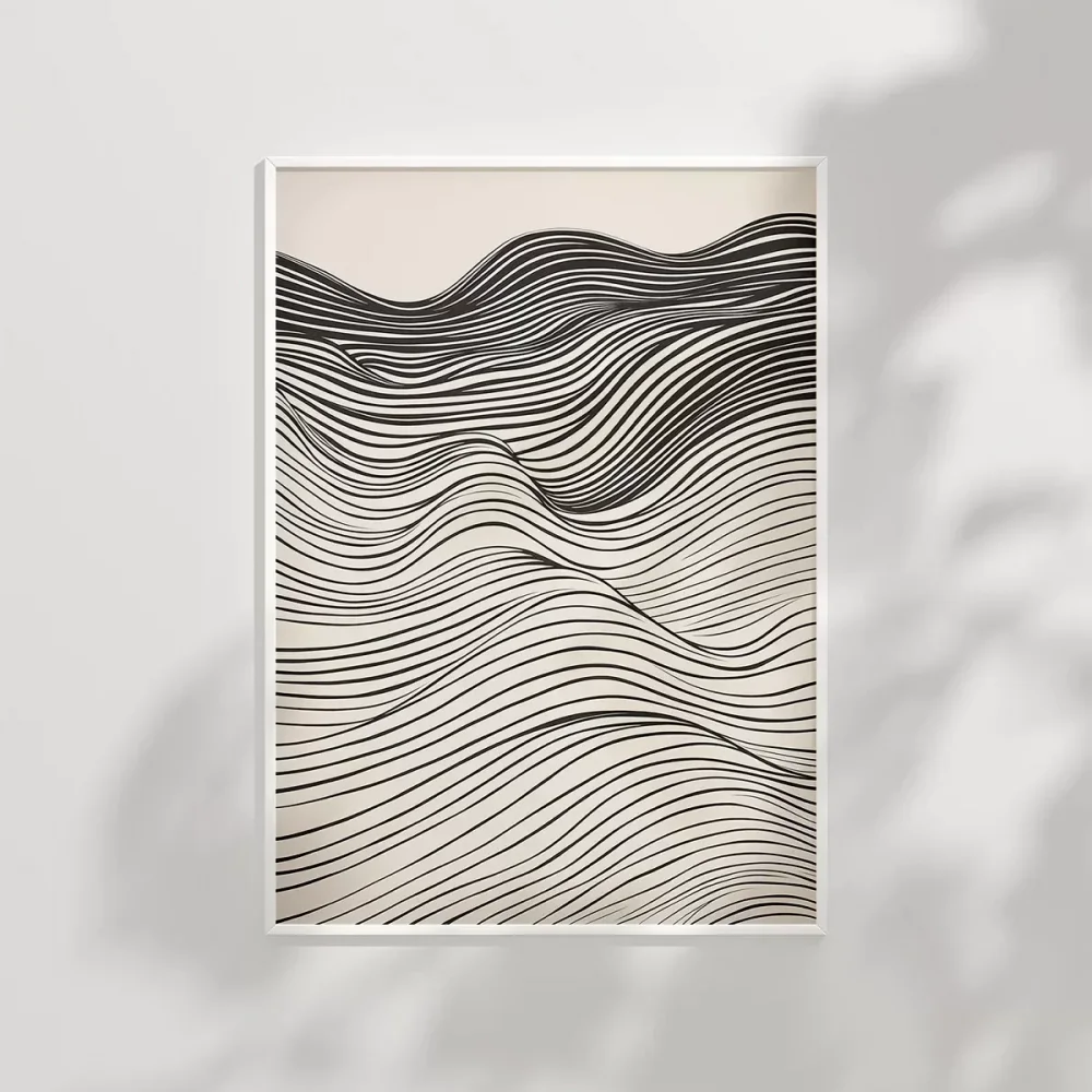 Dalgalı Çizgiler Soyut Sanat Poster