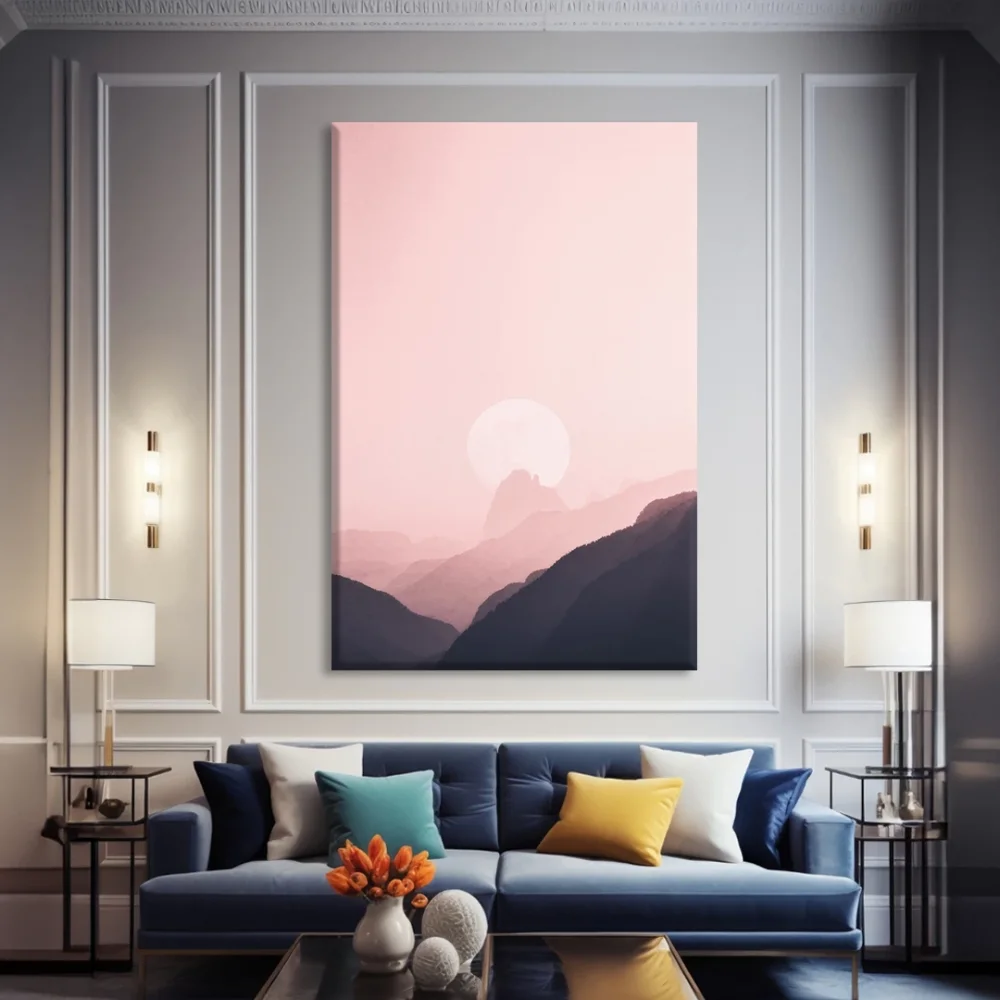 Pastel Dağlar Kanvas Tablo