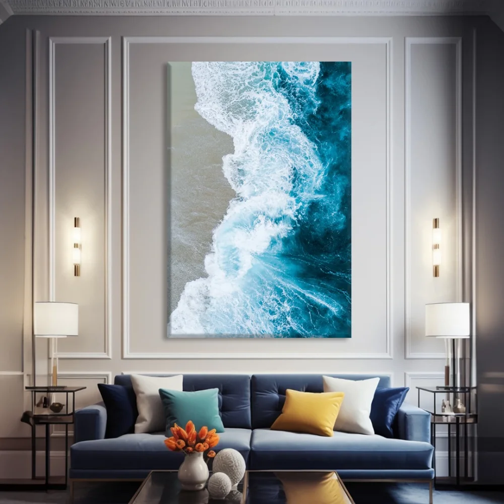 Köpüklü Mavi Kanvas Tablo