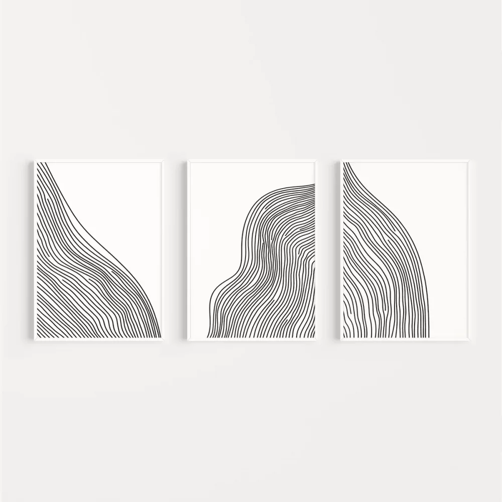 Doğal Akış Soyut Sanatı 3lü Poster