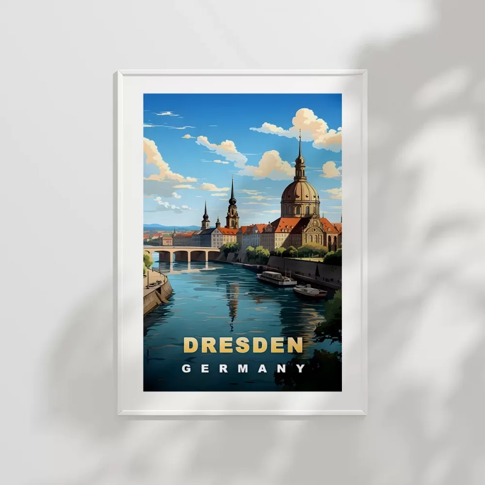 Dresden Almanya Ufuk Çizgisi Poster
