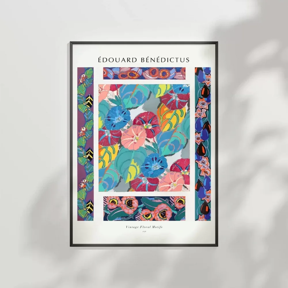 Edouard Benedictus Vintage Çiçek Motifleri Poster