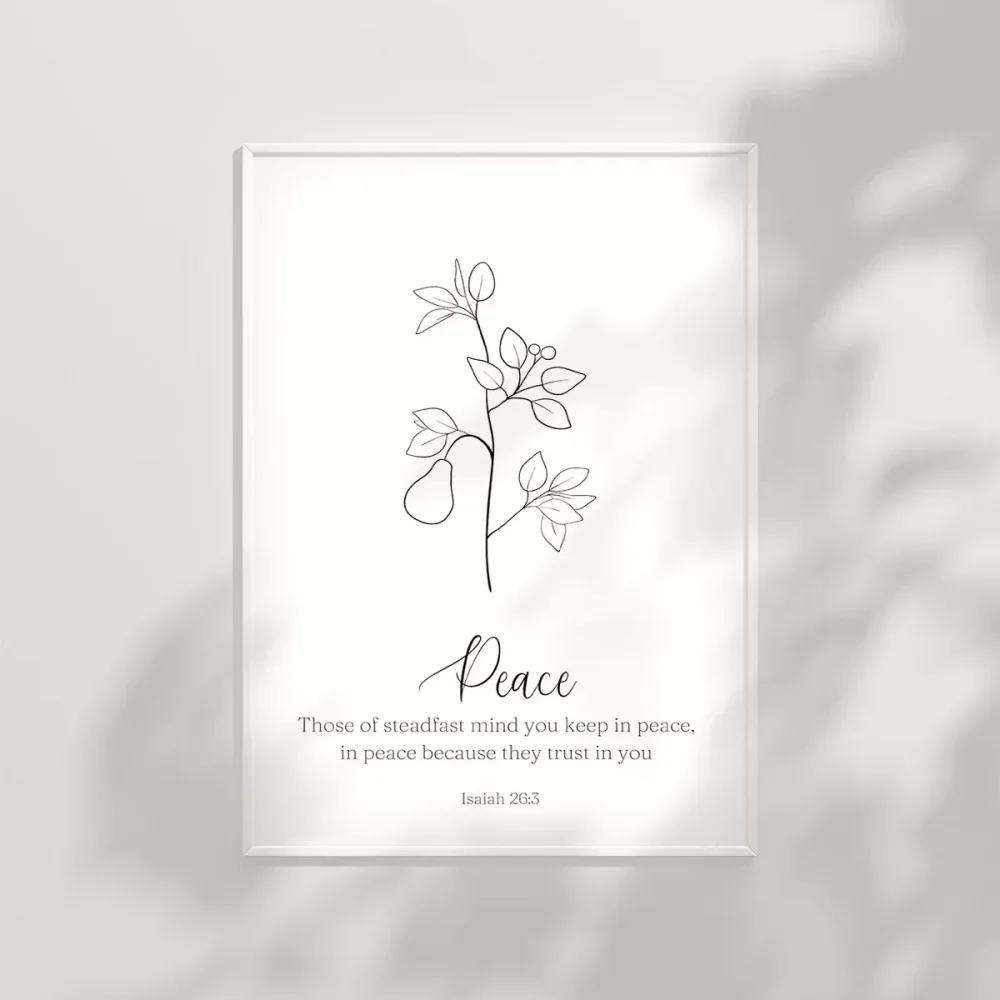 El Çizimi Bitki Motifli Dekoratif Poster