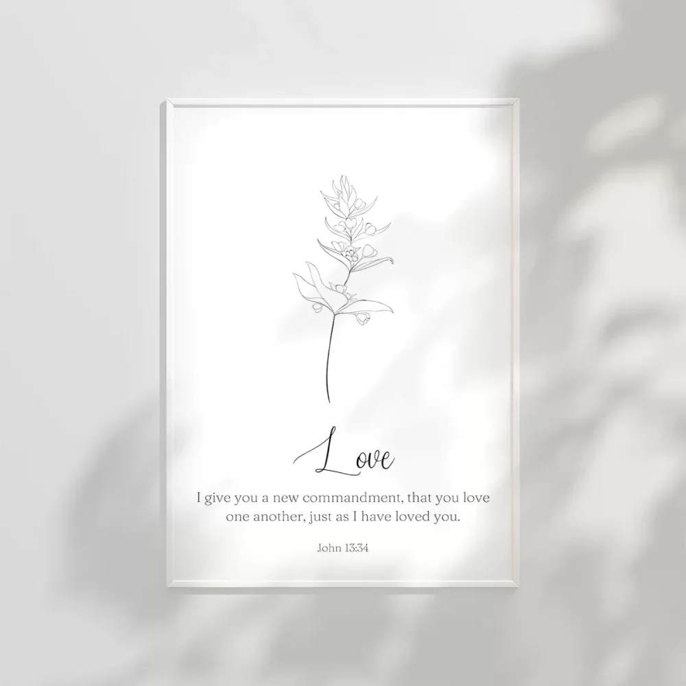 El Çizimi Çiçek Motifli Poster