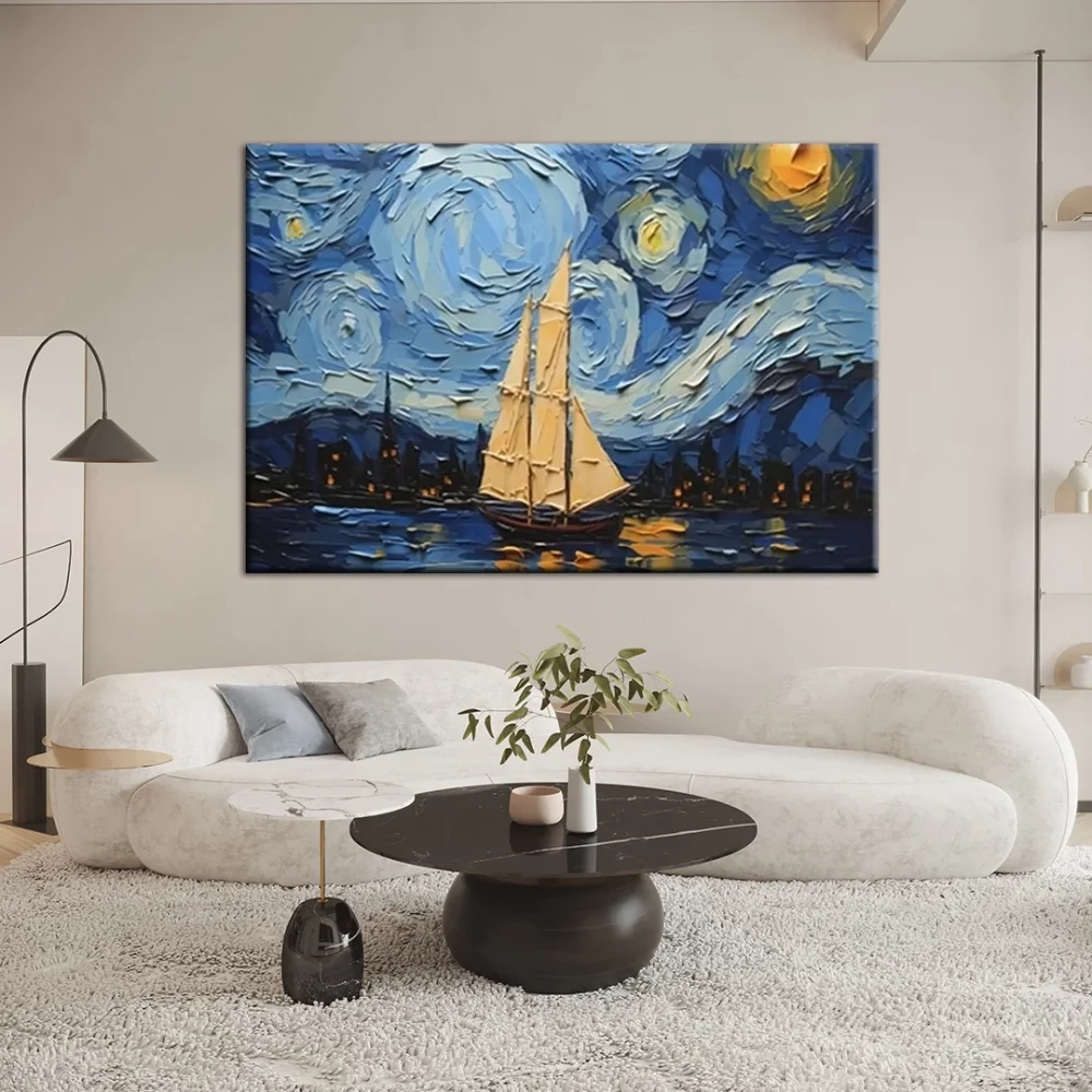 Geceye Yelken Açan Kanvas Tablo