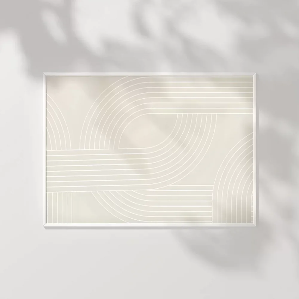 Geometrik Kavisli Çizgiler Poster