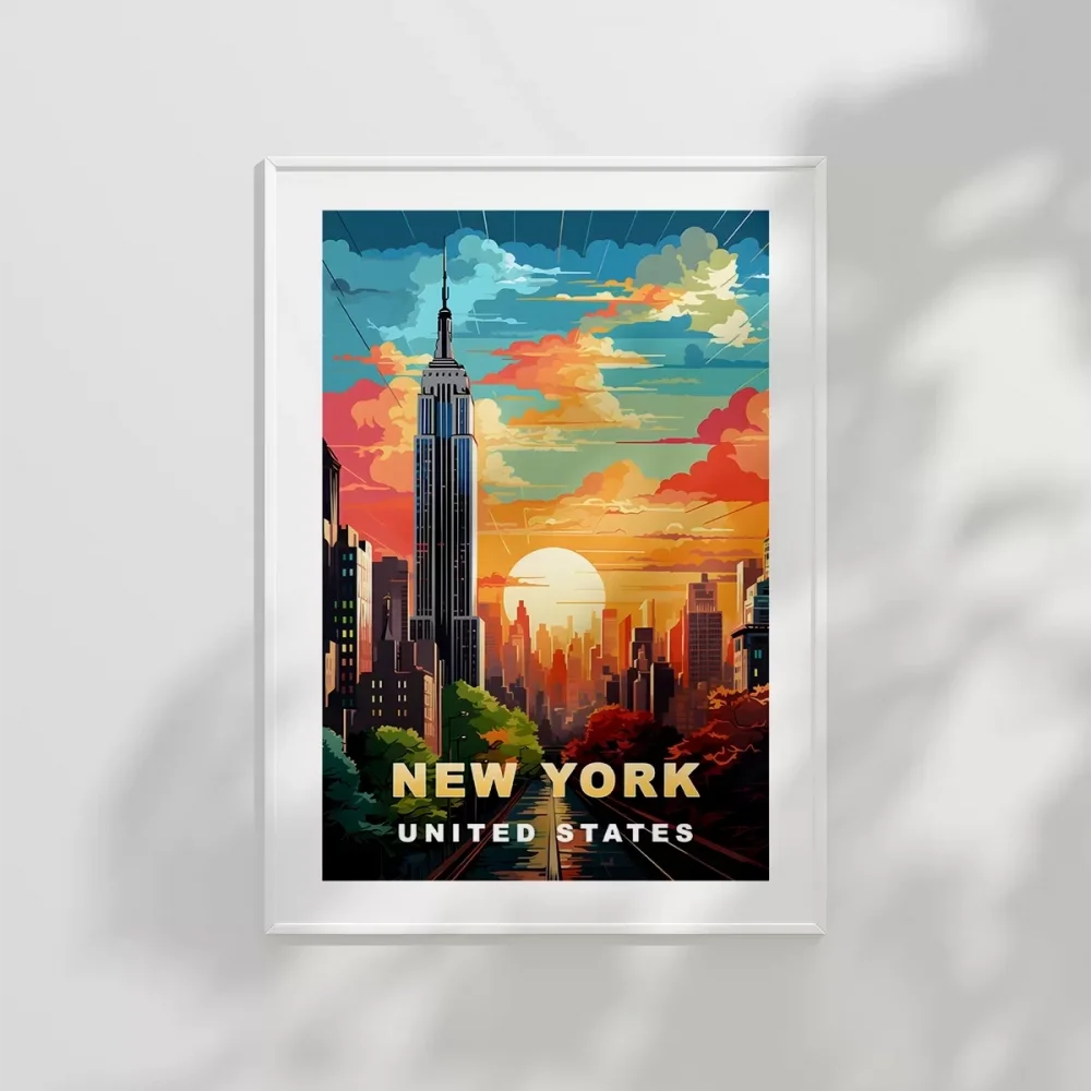 Gün Batımında New York Poster