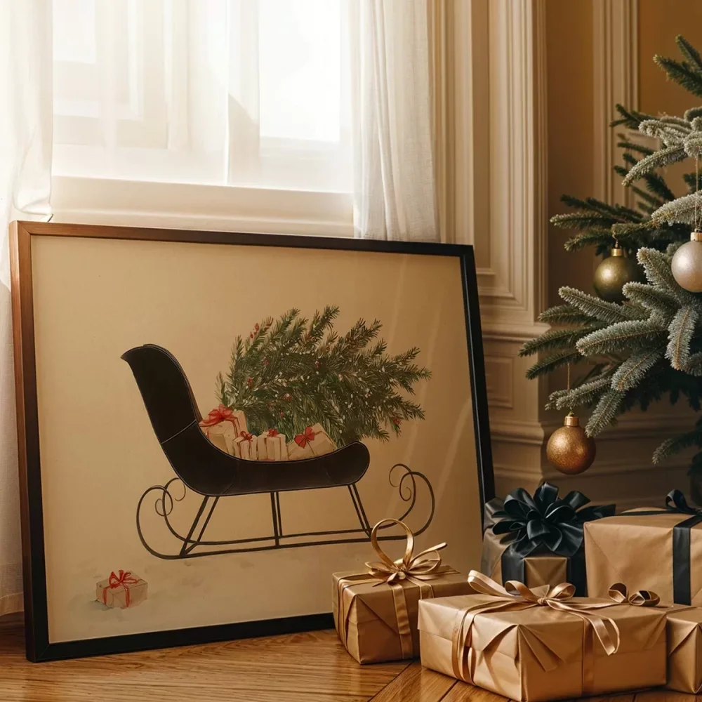 Hediye ve Çam Temalı Yılbaşı Poster