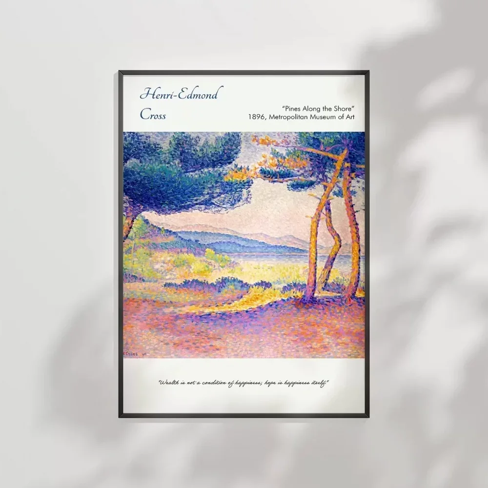 Henri-Edmond Cross Kıyı Boyunca Çamlar 2 Poster