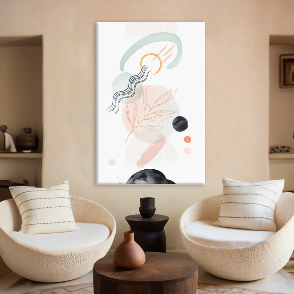 Işıltılı Geometrik Desenli Kanvas Tablo