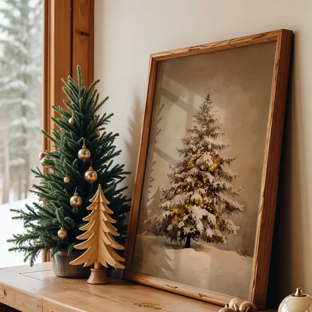 Kar Kaplı Çam Ağacı Poster