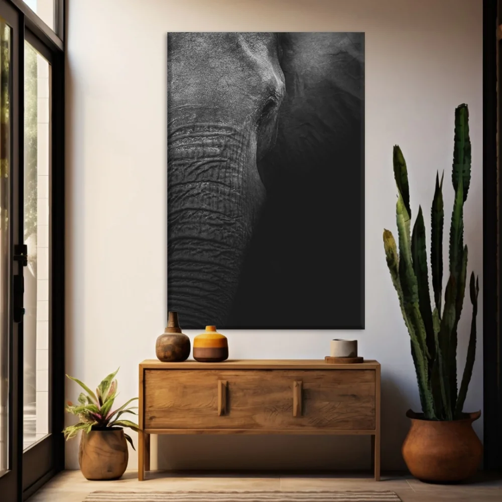Siyah Fil Kanvas Tablo