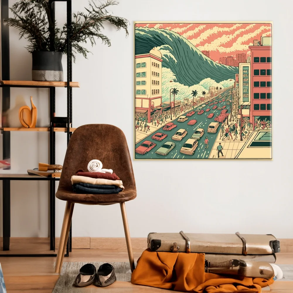 Yaklaşan Tsunami Kanvas Tablo