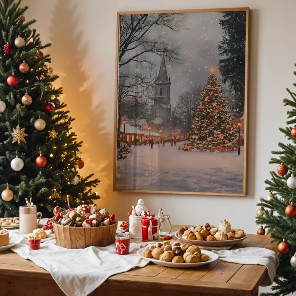 Karla Aydınlanmış Kilise Poster