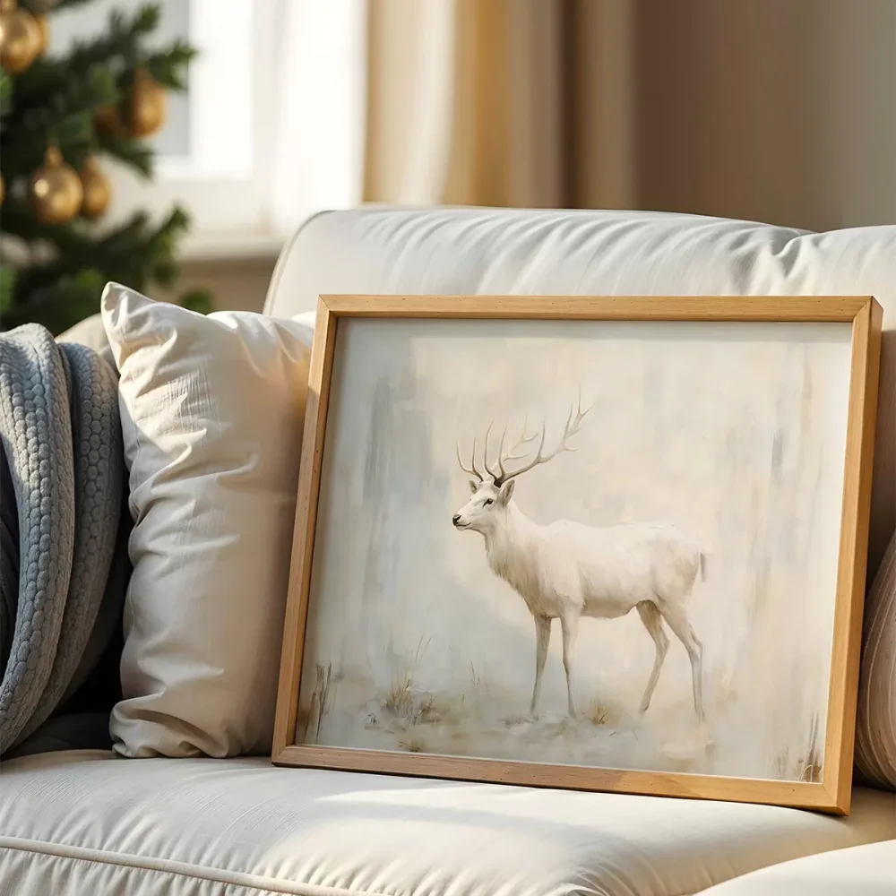 Karla Süslenmiş Geyik Poster