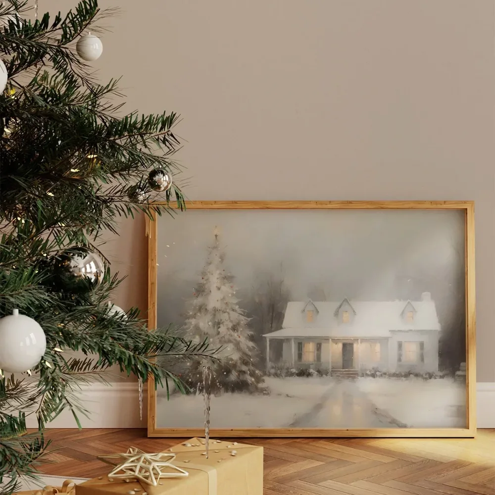 Karlı Günlerde Sıcak Bir Ev Poster