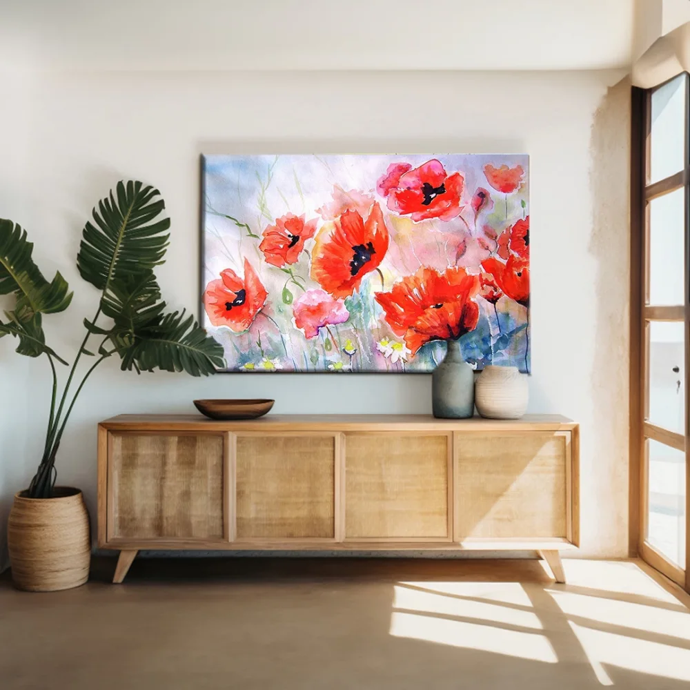 Kırmızı Gelincikler Kanvas Tablo