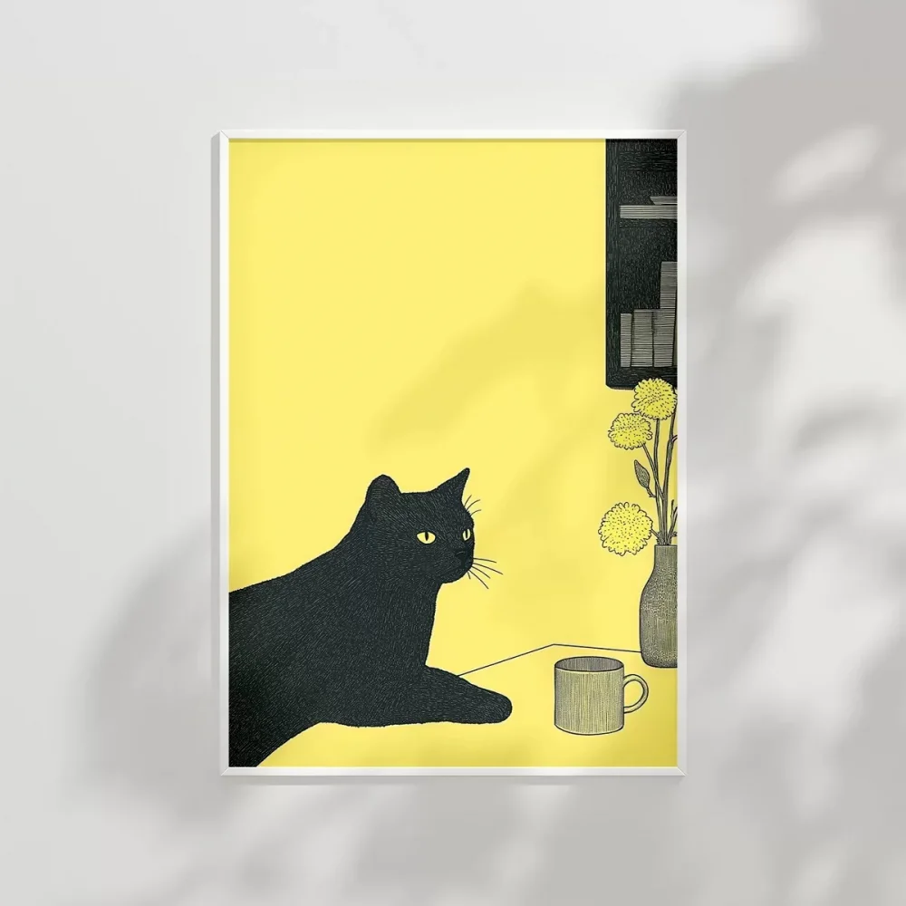 Kitaplıkta Sakinlik Poster