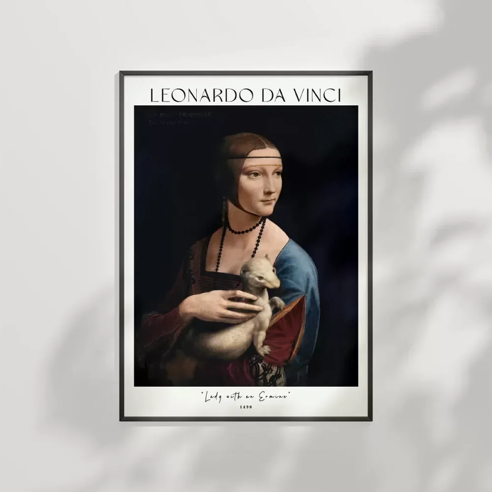 Leonardo Da Vinci Kakımlı Kadın Poster