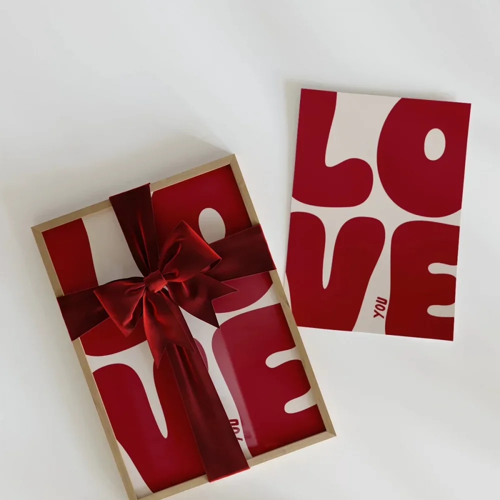 LOVE You Büyük Harf Tipografik Poster