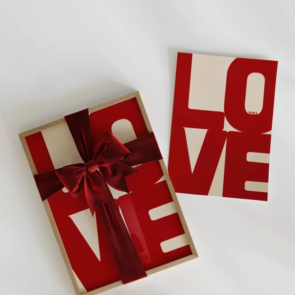 LOVE You Büyük Tipografik Poster