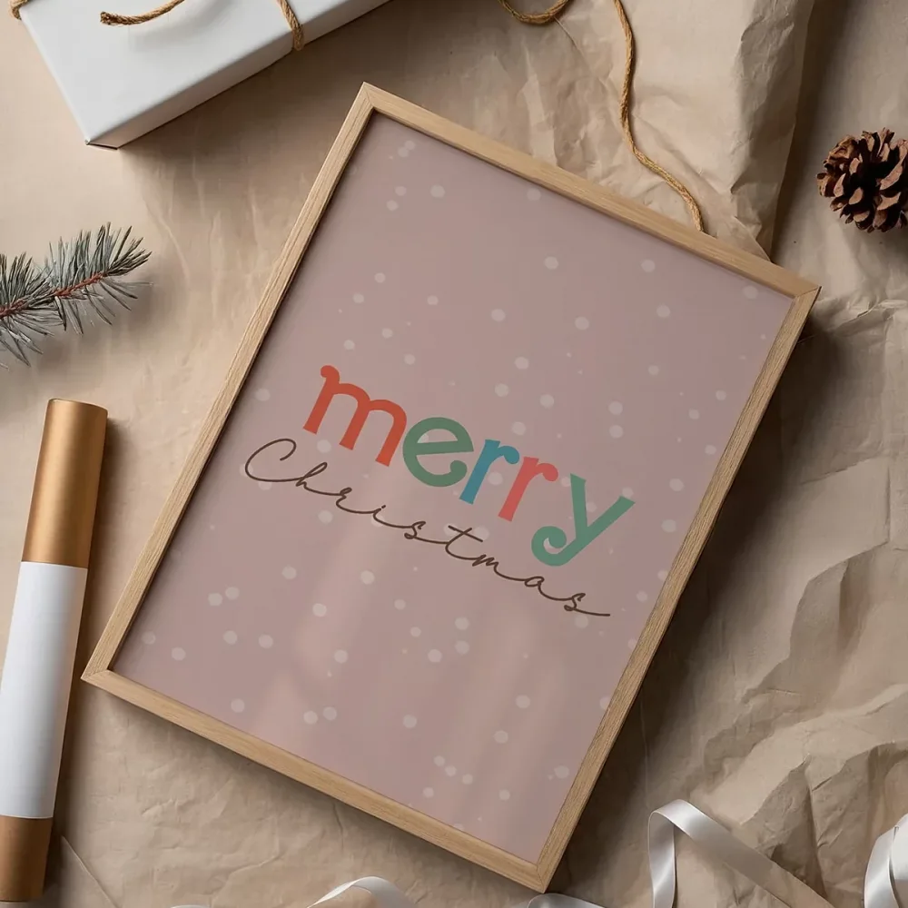 Merry Christmas Tipografi Poster