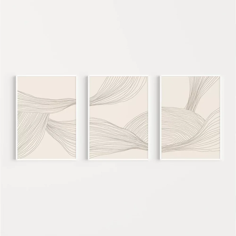 Minimalist Organik Formlar 3lü Poster