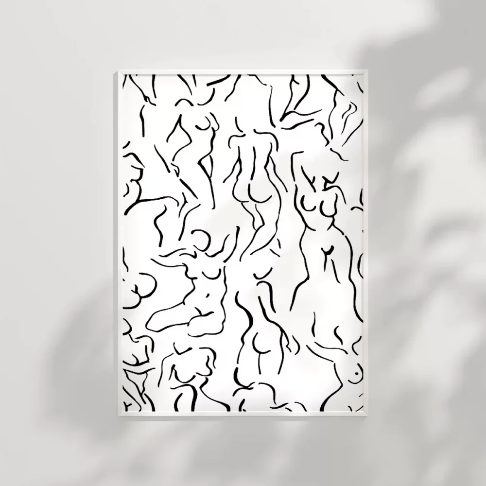 Modern Sanat Stilinde Soyut Nü Desenli Poster