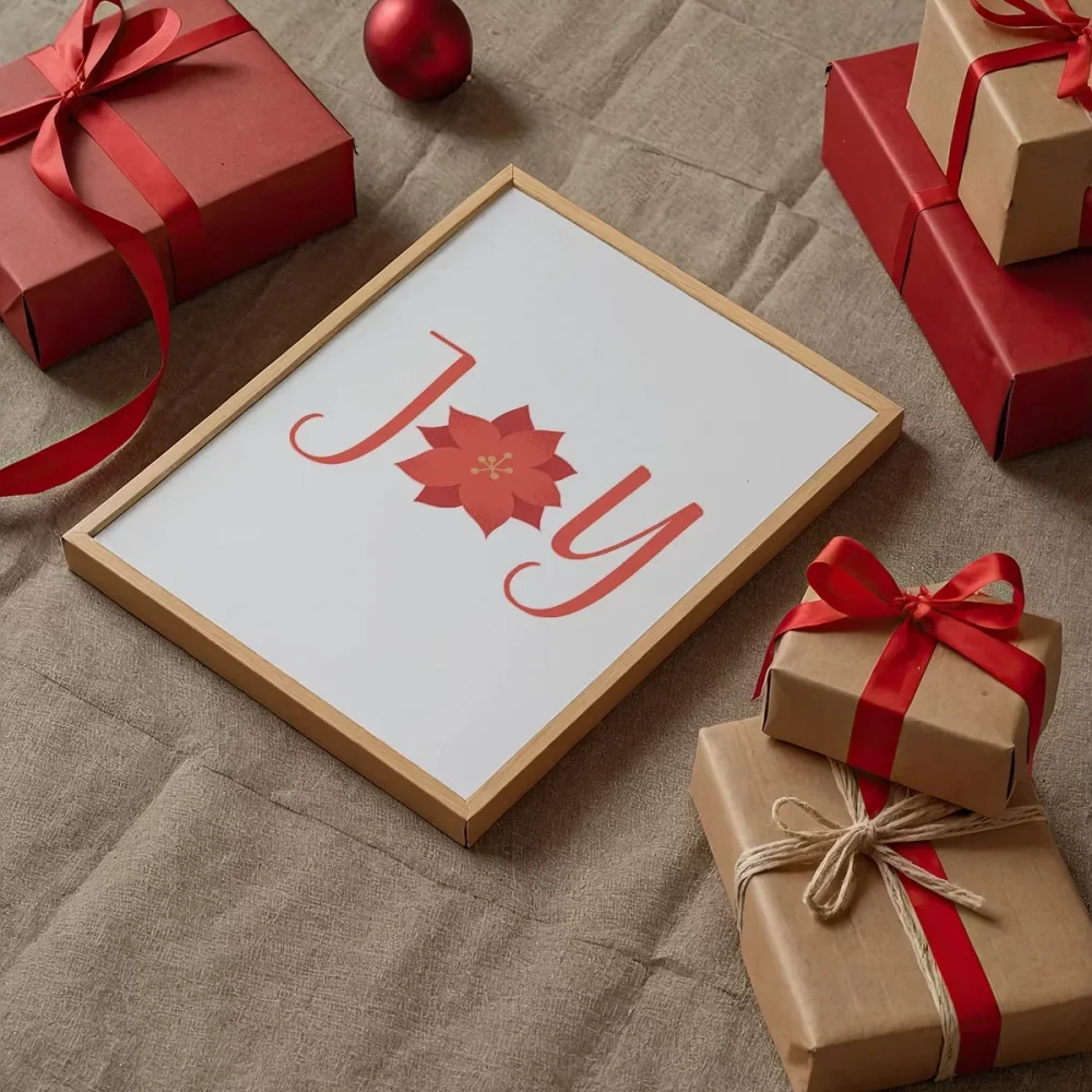 Noel Çiçeği Temalı Joy  Poster