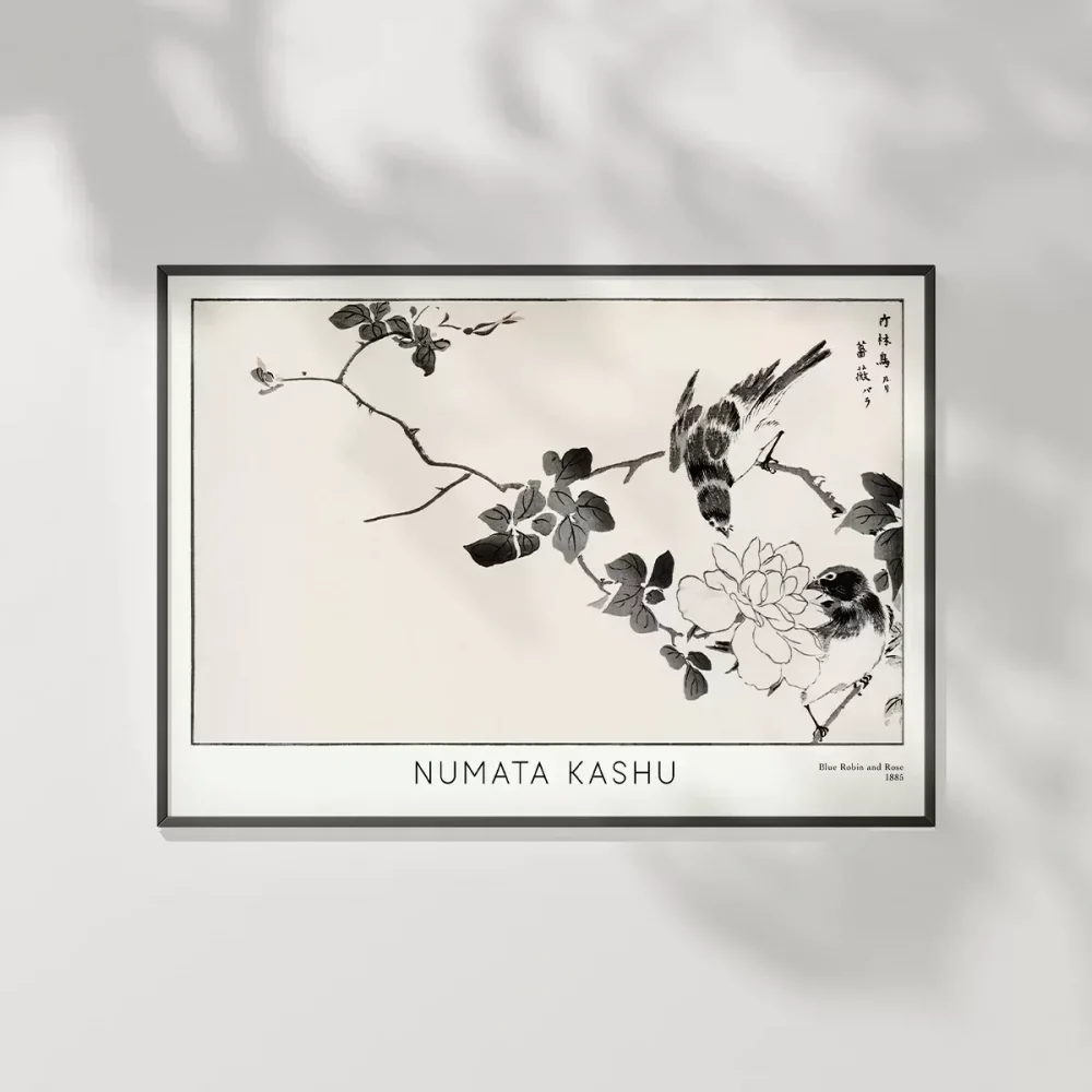 Numata Kashu Kızılgerdan ve Gül Poster