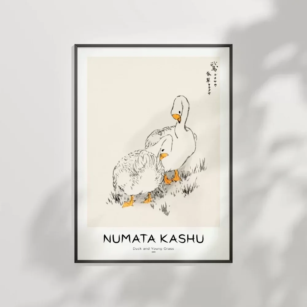 Numata Kashu Ördekler ve Çimen Poster