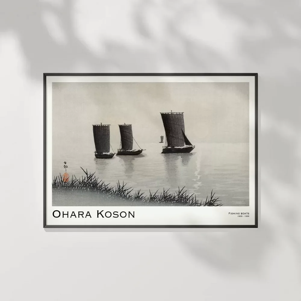 Ohara Koson Balıkçı Teknesi Poster