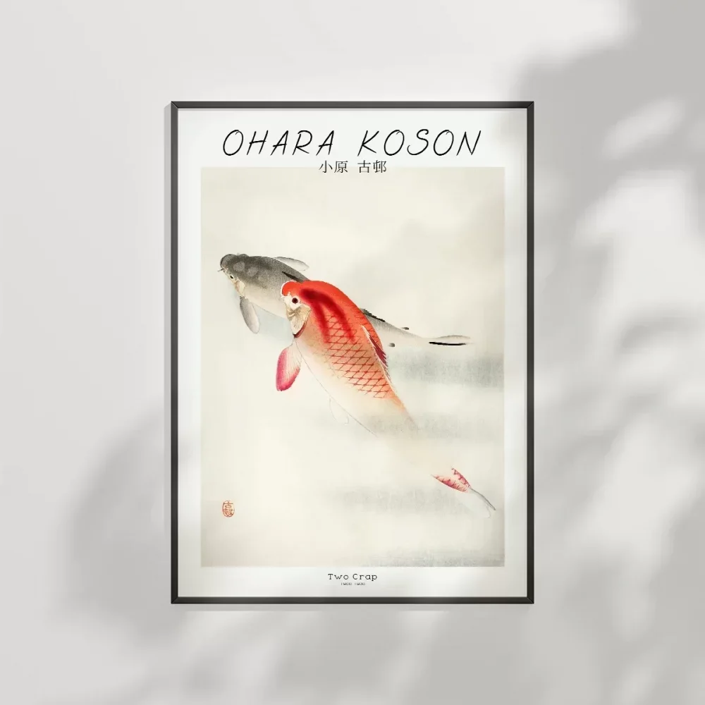 Ohara Koson İki Sazan Poster