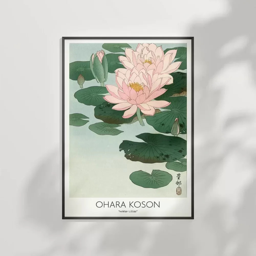 Ohara Koson Su Zambakları Poster