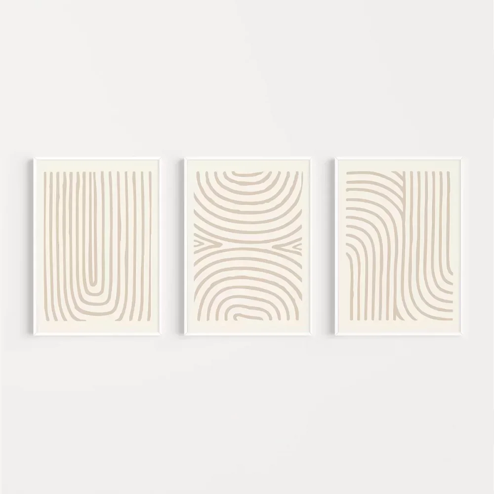 Organik Akış ve Desen Sanatı Triptik 3lü Poster