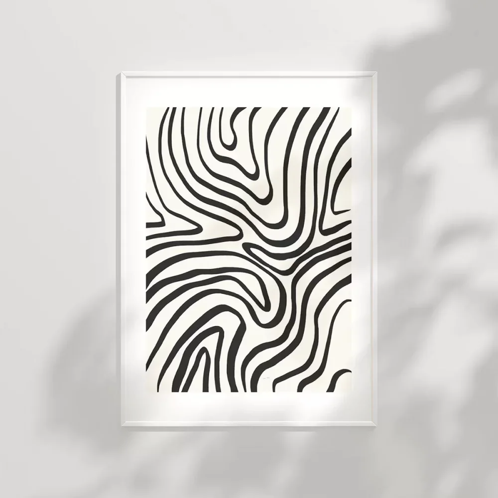 Organik Hatlı Soyut Poster