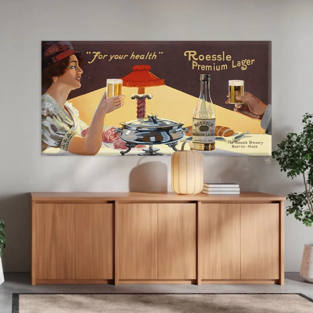 Sağlığına Vintage Kanvas Tablo