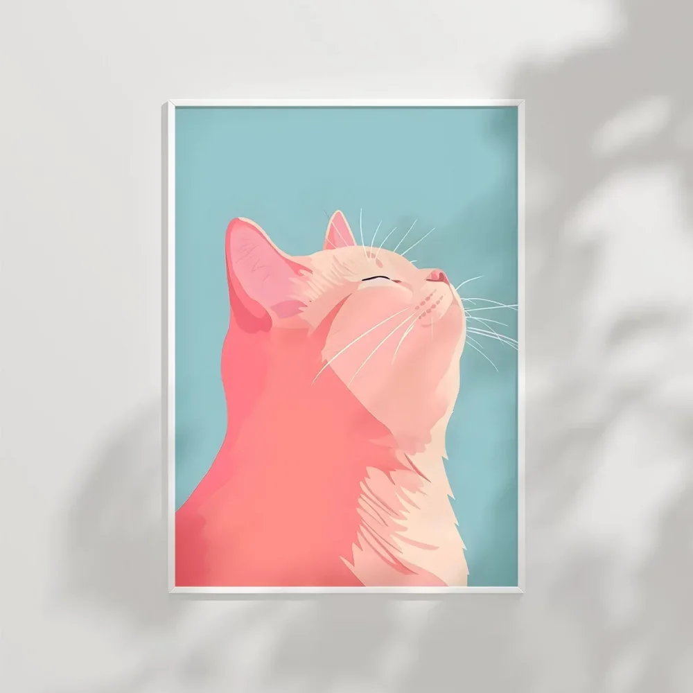 Pastel Kedinin Zarafeti Poster