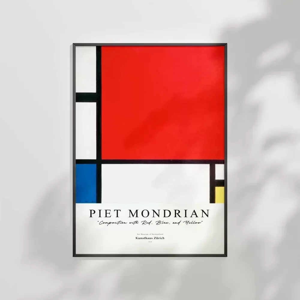 Piet Mondrian Kırmızı, Mavi ve Sarıdan Oluşan Kompozisyon Poster