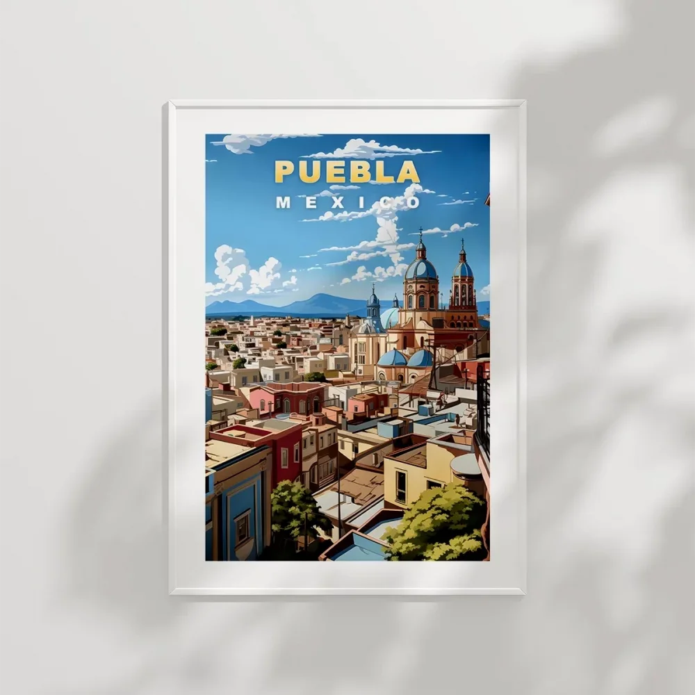 Puebla’nın Renkli Sokakları Poster