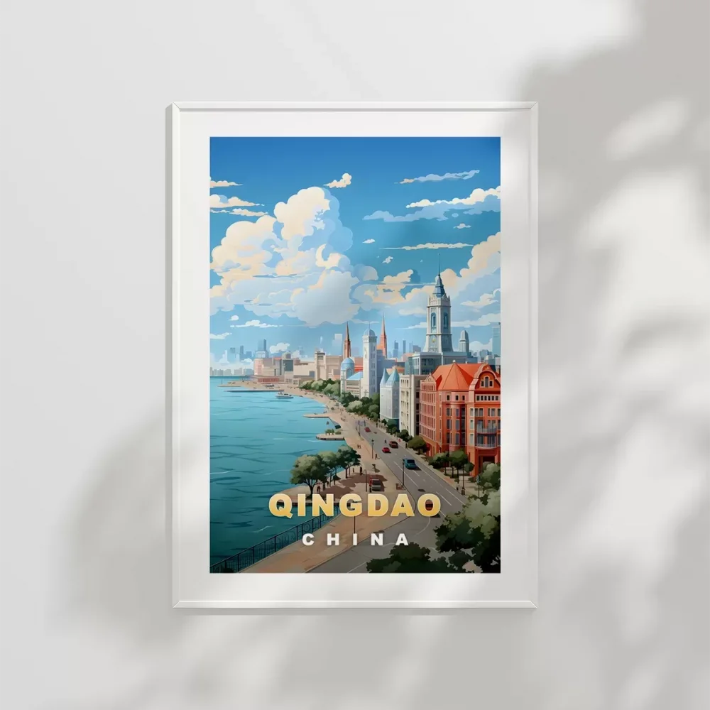 Qingdao Sahil Manzarası Poster