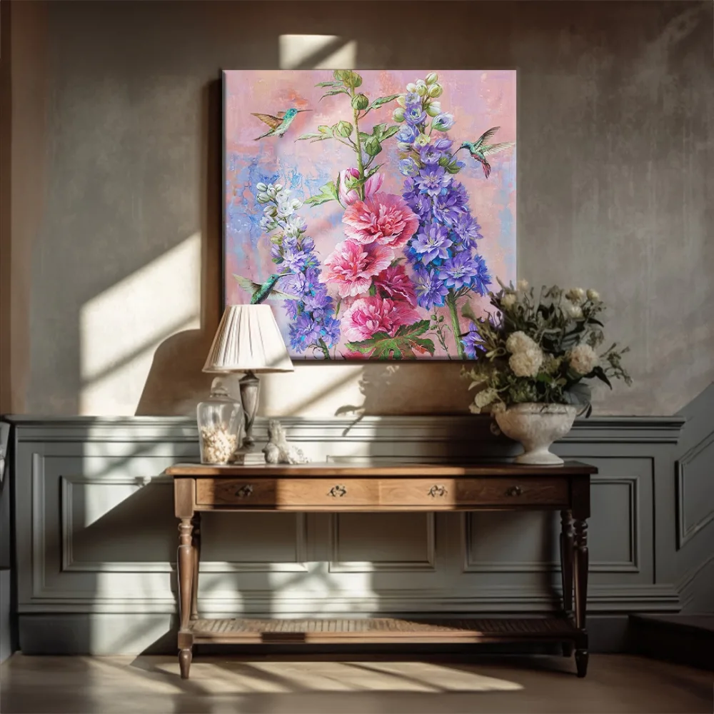 Rengarenk Çiçekler Kanvas Tablo