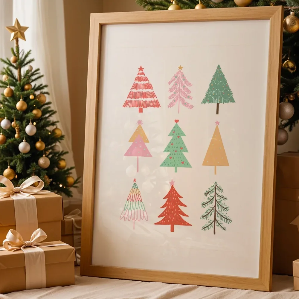 Renkli Çam Ağaçları  Poster