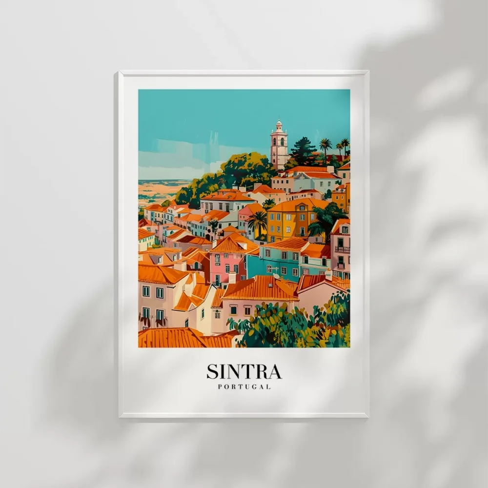 Renkli Sintra Evleri Minimalist Poster